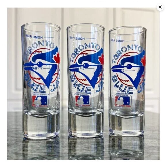 (Set of x3) MLB - Toronto Blue Jays - Vintage 1990 2oz Shot Glasses - Picture 2 of 7